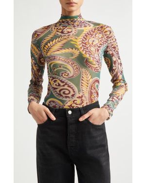 Etro Paisley Print Jersey Top - Multicolor