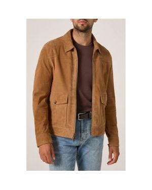 7 Diamonds Suede Flight Jacket - Brown