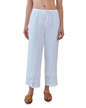 Bella Dahl Beach Linen Crop Pants - Blue