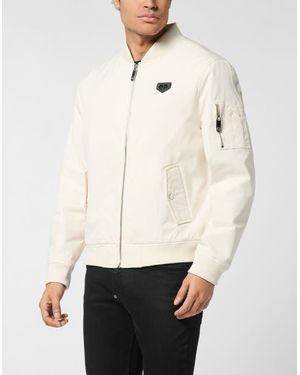 Philipp Plein Nylon Bomber Jacket - White