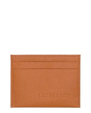Longchamp Le Foulonné Leather Card Case - Brown