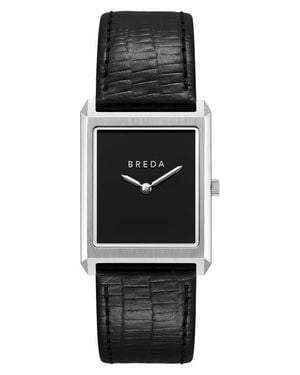 Breda Virgil Leather Strap Tank Watch, 26Mm X 35Mm - Black