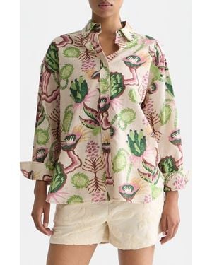 Scotch & Soda Print Linen & Cotton Button-Up Shirt - Multicolor