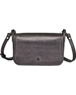 Old Trend Pansy Genuine Leather Slim Everyday Mini Crossbody - Gray