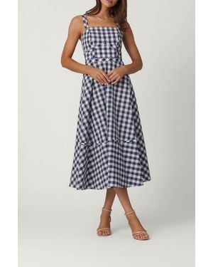 Shoshanna Gingham Kaydence Dress - Blue
