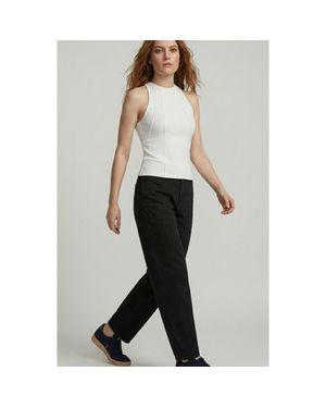 Anatomie Callie Rib Halter Top With Seam Shaping - White