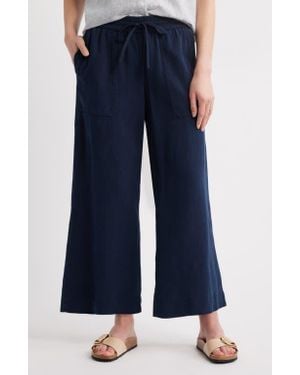 Caslon Crop Drawstring Pants - Blue