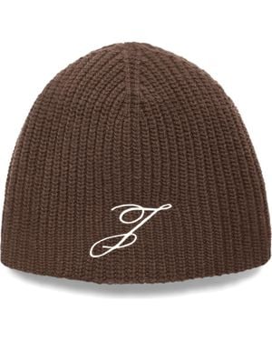 Jacquemus Le Bonnet Espiral Merino Wool Beanie - Brown