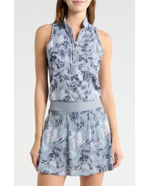 Greyson Night Lurk Sleeveless Half Zip Top - Blue