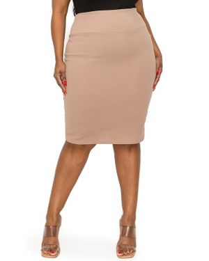 L I V D Molly Pencil Skirt - Brown