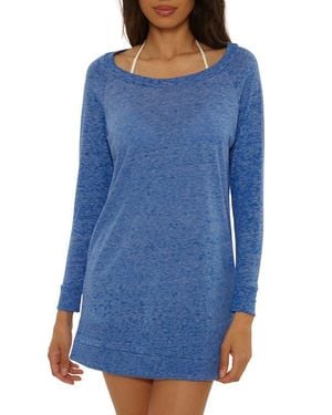 Becca Beach Date Long Sleeve Cover-Up Tunic - Blue