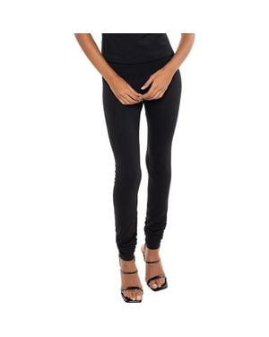 DAI MODA Legwarmer Stretch Cotton Leggings - Black
