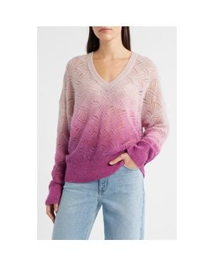 BOSS Frigioni Dip Dye Open Knit Sweater - Pink