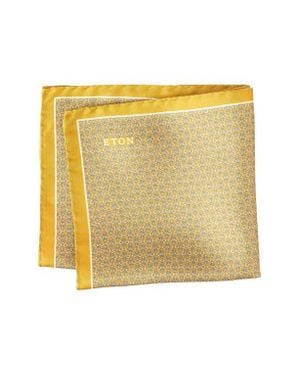 Eton Geometric Silk Pocket Square - Yellow
