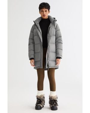 Orolay Puff-O Hip-Length Down Puffer Jacket - Gray