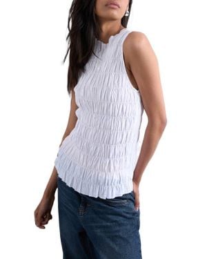 TOPSHOP Smocked Tank - White