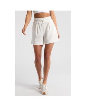 Zella Soft Luxe High Waist Knit Shorts - White