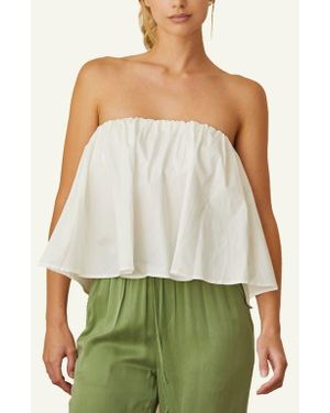 Crescent Poplin Tube Top - Green