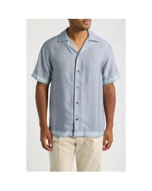 CHE Lucena Tile Print Camp Shirt - Blue