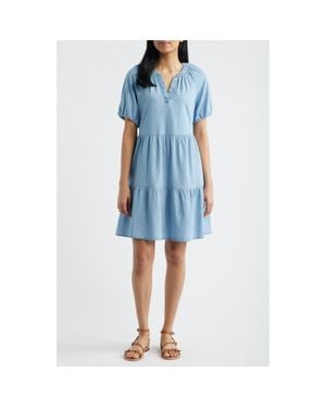 beach lunch lounge linen dress Beach Lunch Lounge Leandrina Blue Striped Linen Cotton Dress Small NEW NWT