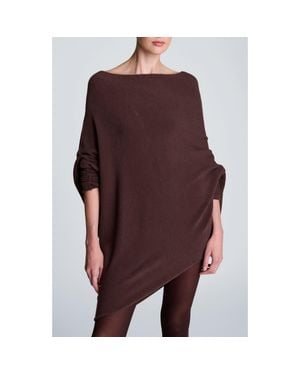 Kenneth Cole Asymmetric Drape Neck Sweater - Brown