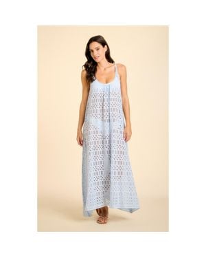Sitano Dunmore Eyelet Tank Cover-Up - Blue