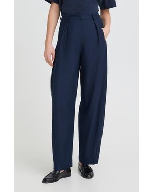 Ichi Iherina Pleated High Waist Pants - Blue