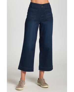 Apny Wide Leg Ankle Jeans - Blue