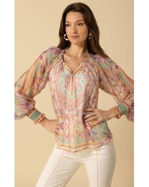 Hale Bob Michaela Chiffon Top - Natural