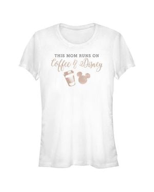 Mickey & Friends Junior's This Mom Runs On Coffee Graphic T-Shirt - White