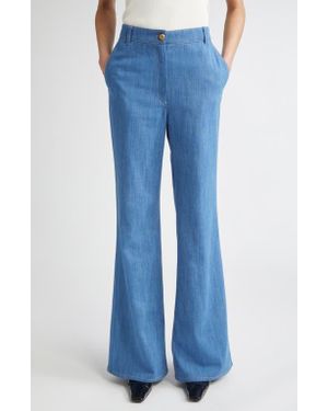 Akris Punto Celia High Waist Wide Leg Jeans - Blue