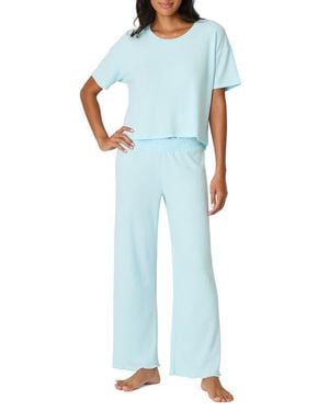 Pj Salvage Weekend Waffles Rib Pajamas - Blue