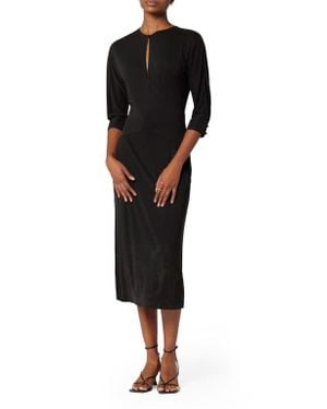 Equipment Maryse Cutout Back Midi Dress - Black