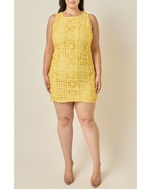 Endless Rose Floral Lace Minidress - Yellow