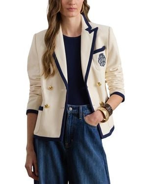 Ralph Lauren Double Breasted Piquè Blazer - Blue