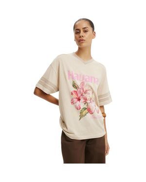 Cotton On V Neck Vacay Graphic Tee - Natural
