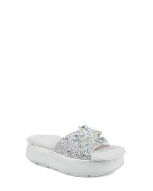Zigi Ashey Faux Fur Platform Slide Sandal - White