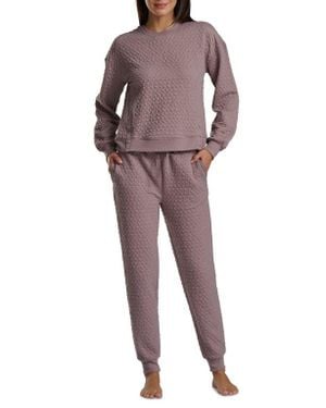 Splendid Heart Stitched Pullover & Jogger Pajamas - Red