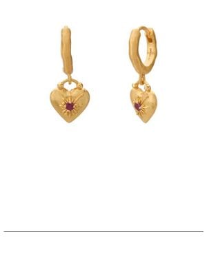 Murkani Love You Small Heart Huggie Earrings - Metallic