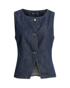 Mango Lia Denim Cutaway Vest - Blue