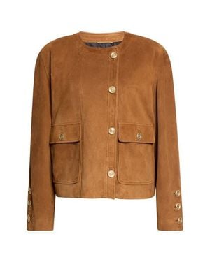 Saint Laurent Lambskin Suede Jacket - Brown