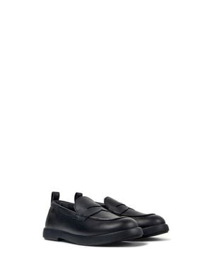 Camper Kids' Duet Leather Loafer - Black