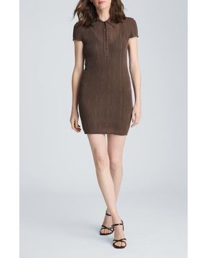 Kenneth Cole Variga Crinkle Sheath Minidress - Brown