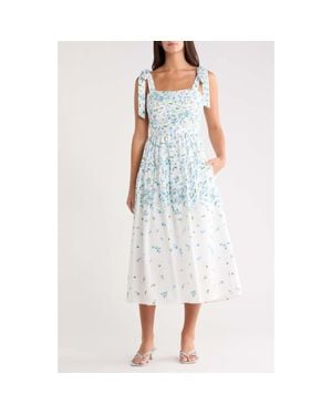 Sugarlips Floral Cotton Maxi Sundress - Blue