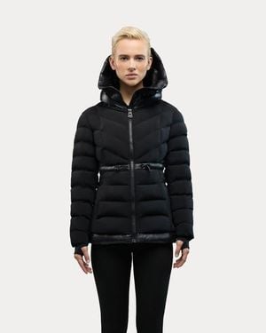 Alpenhaus Everlong Lightweight Herringbone Quilted Puffer With Lustre Detailing - Black