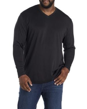 Robert Barakett Big & Tall Georgia Long-Sleeve V-Neck T-Shirt - Blue