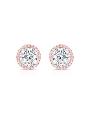 Crislu Brilliant Cut Cubic Zirconia Halo Stud Earrings - White