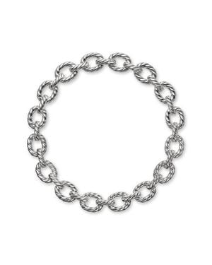 David Yurman Sculpted Cable Oval Link Necklace - Metallic