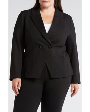 UNIVERSAL STANDARD Bianca Stretch Ponte Double Breasted Blazer - Black
