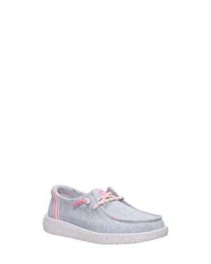 HEYDUDE Kids' Wally Stretch Jersey Varsity Slip-On - White
